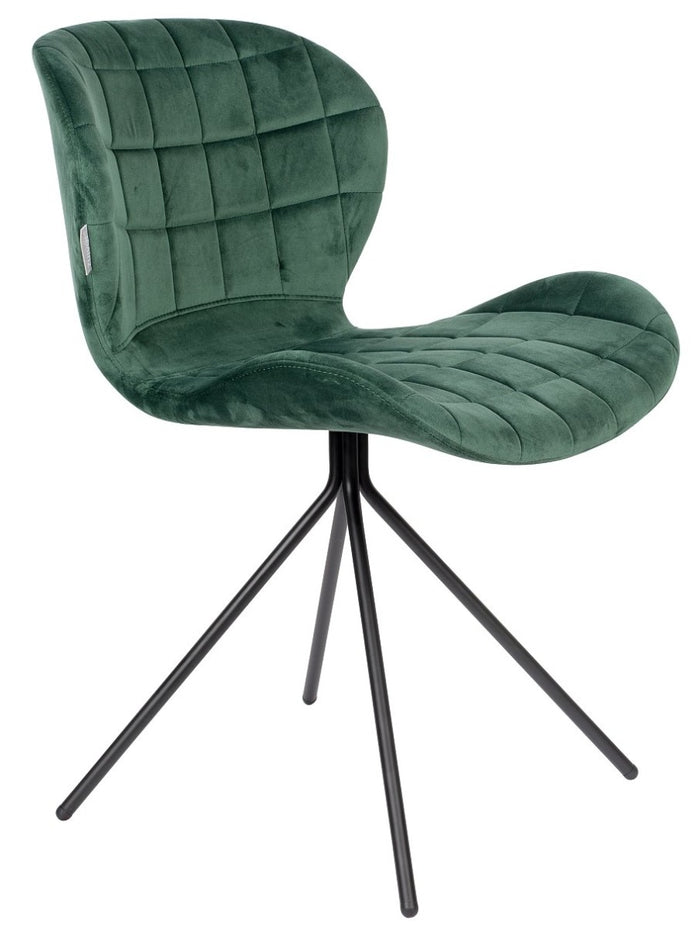 Zuiver OMG Velvet Stoel - Limited Edition - Set Van 2 - Groen