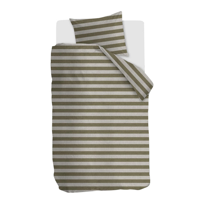vtwonen Bold Stripe Dekbedovertrek 140 x 200/220 cm - Groen