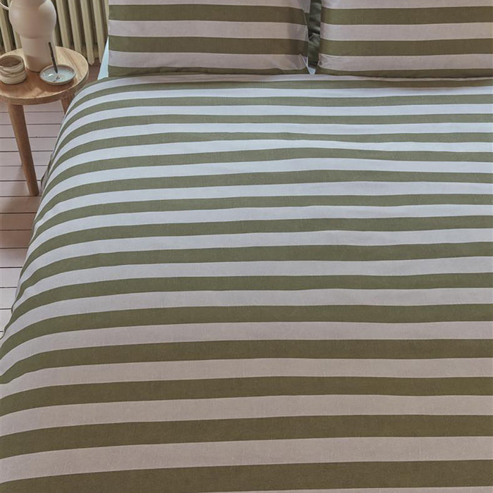 vtwonen Bold Stripe Dekbedovertrek 200 x 200/220 cm - Groen