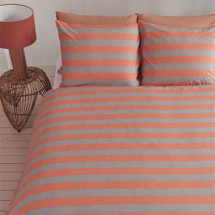 vtwonen Bold Stripe Dekbedovertrek 140 x 200/220 cm - Perzik