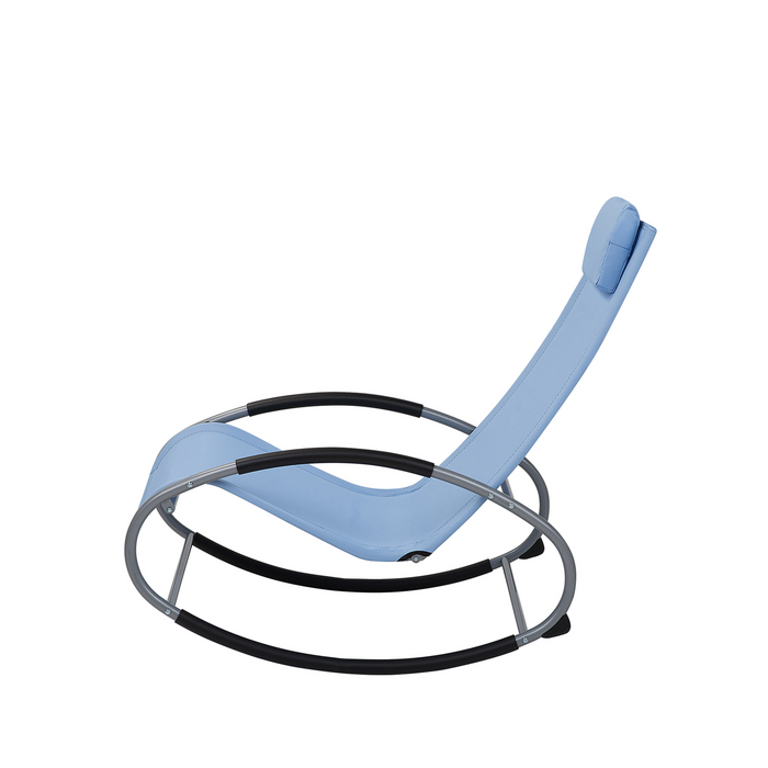 Beliani CAMPO Tuinstoel Blauw Schommelfunctie