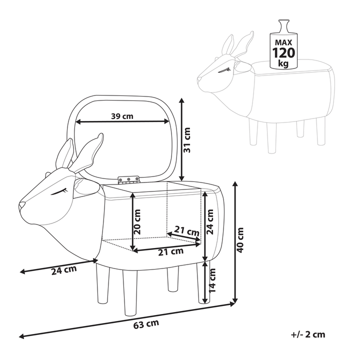 Beliani - REINDEER - Hocker - Beige - Polyester