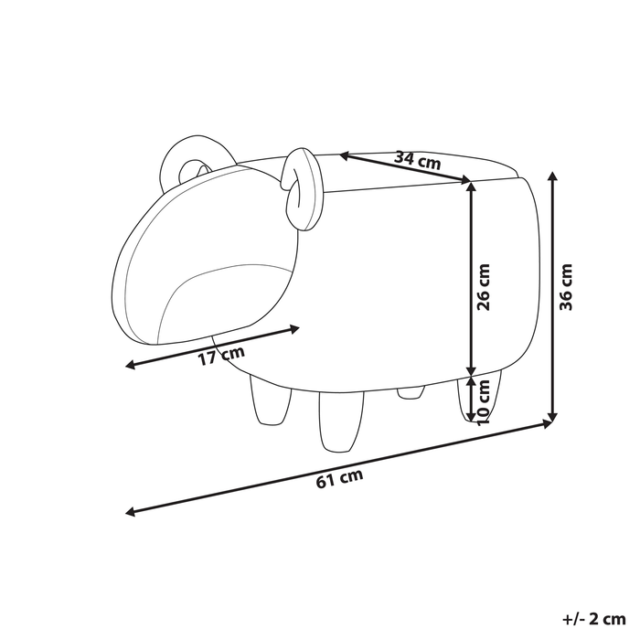 Beliani - LAMB - Hocker - Wit - Polyester