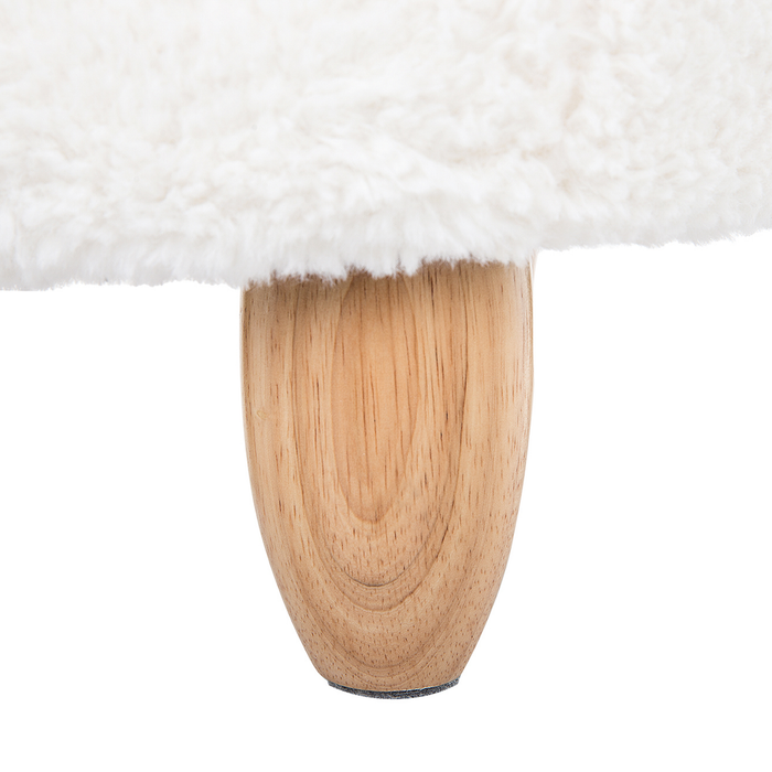 Beliani - LAMB - Hocker - Wit - Polyester