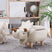 Beliani - TRICERATOPS - Hocker - Lichtgrijs - Polyester