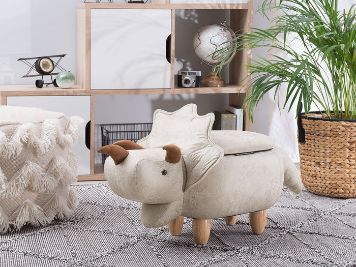 Beliani - TRICERATOPS - Hocker - Lichtgrijs - Polyester