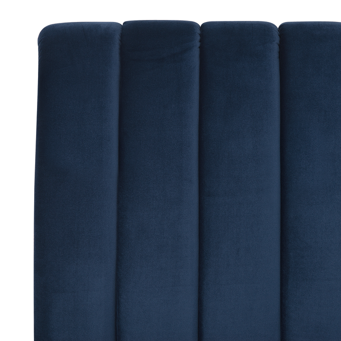 Beliani - MARVILLE - Tweepersoonsbed - Blauw - 180 x 200 cm - Fluweel