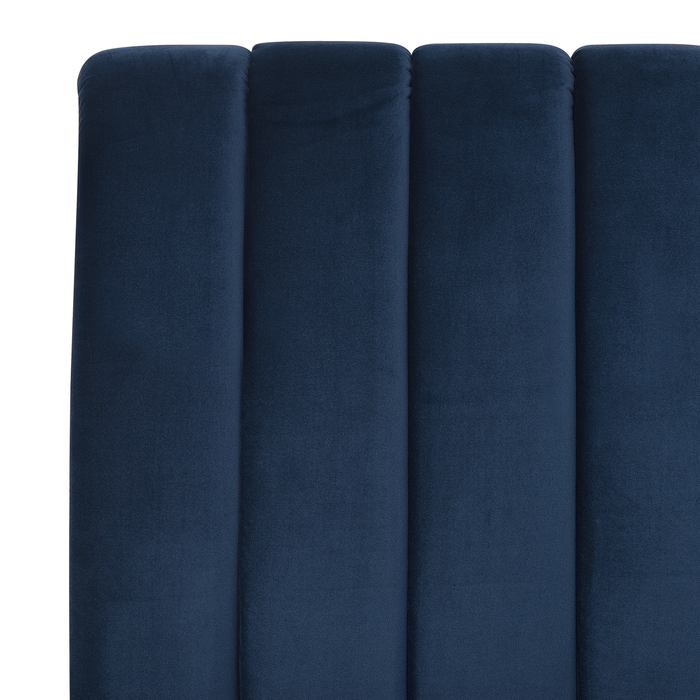 Beliani - MARVILLE - Tweepersoonsbed - Blauw - 180 x 200 cm - Fluweel