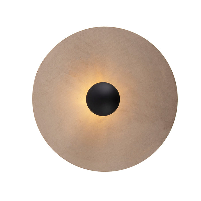 QAZQA Plafondlamp zwart platte kap taupe 45 cm - Combi