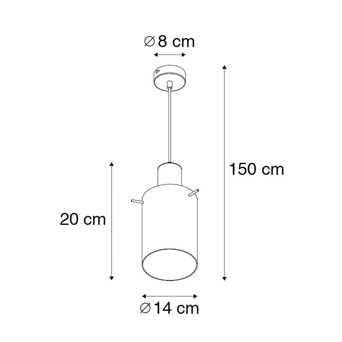 QAZQA Vintage hanglamp messing met smoke glas - Vidra