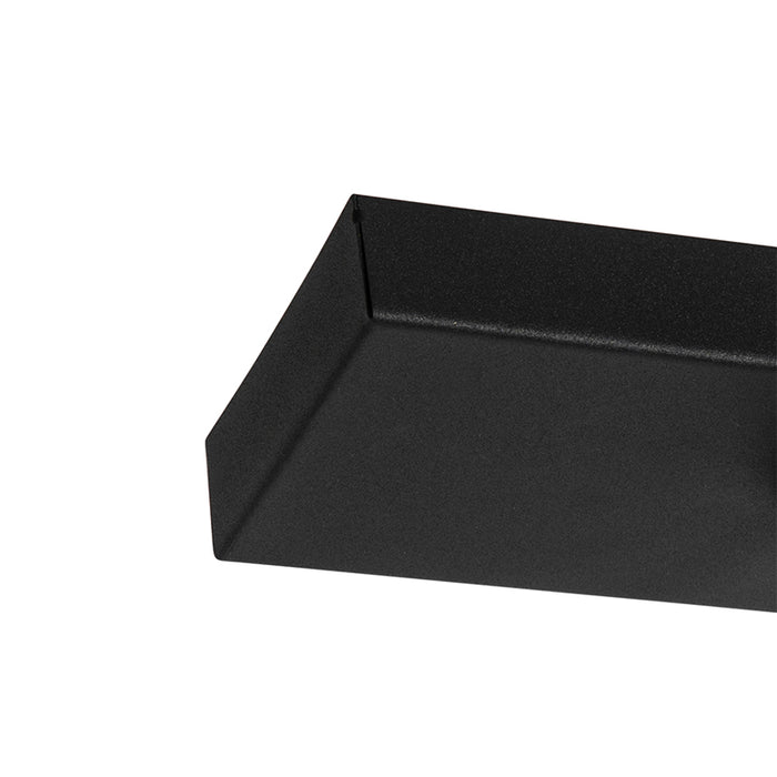 QAZQA Hanglamp zwart met smoke glas langwerpig 3-lichts - Vidra