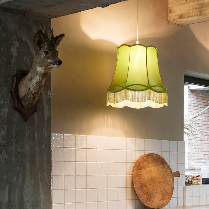 QAZQA Retro hanglamp groen 45 cm - Granny