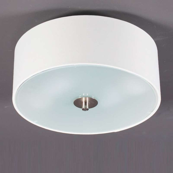 QAZQA Landelijke plafondlamp wit 30 cm 2-lichts - Drum