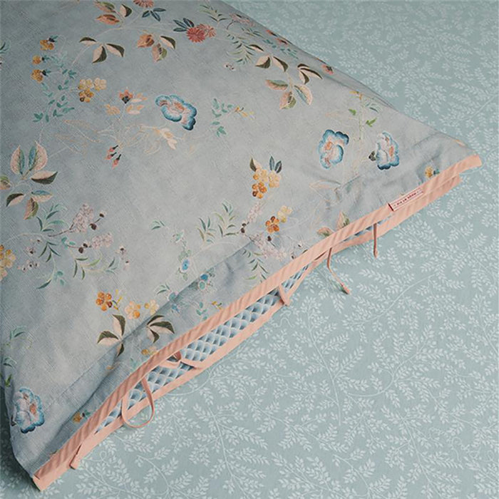 Pip Studio Leafy Hoeslaken 160 x 200/220 cm - Blauw/Grijs