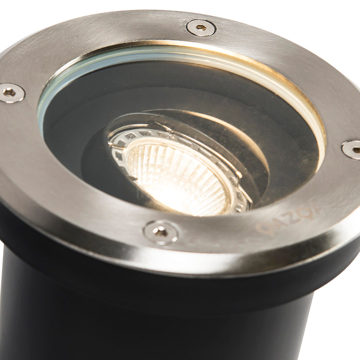 QAZQA Set van 5 buiten grondspots RVS IP65 - Delux