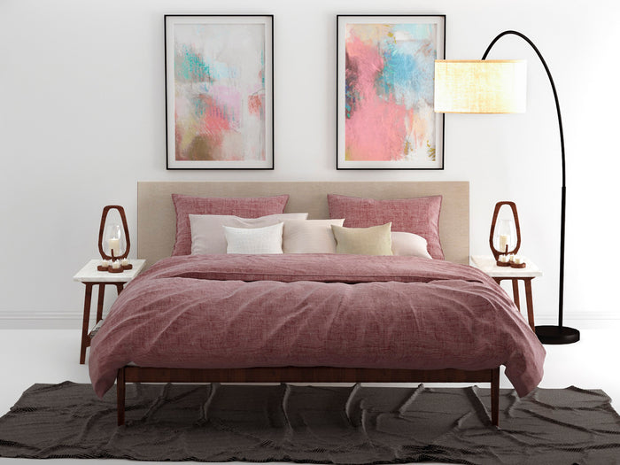 Zo Home Dekbedovertrek Katoen Lino Linnen Look wine red