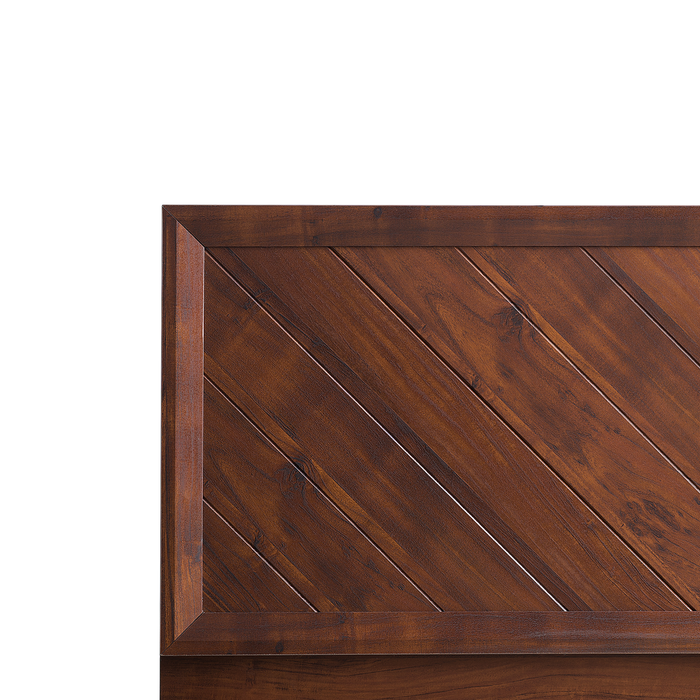 Beliani-MIALET -Bed LED-Donkere houtkleur-140 x 200 cm-Vezelplaat