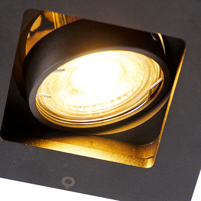 QAZQA Moderne inbouwspot zwart verstelbaar - Qure