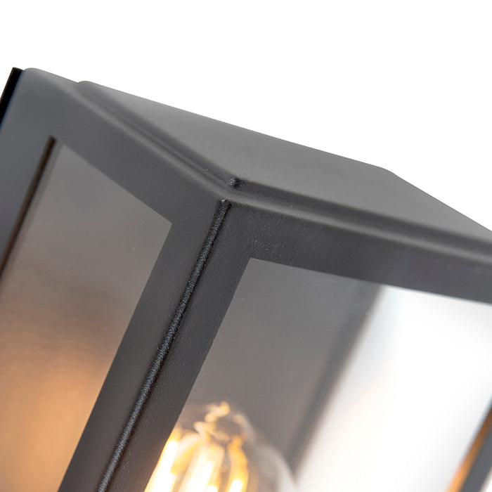 QAZQA Buiten wandlamp zwart met bewegingsmelder IP44 - Rotterdam