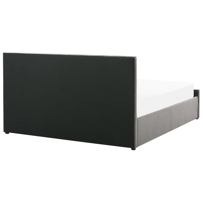Beliani-ROCHEFORT -Bed met opbergruimte-Grijs-140 x 200 cm-Fluweel