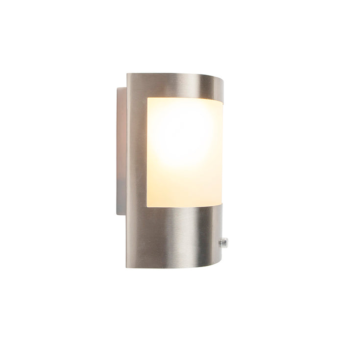 QAZQA Buiten wandlamp RVS schemersensor - Mira