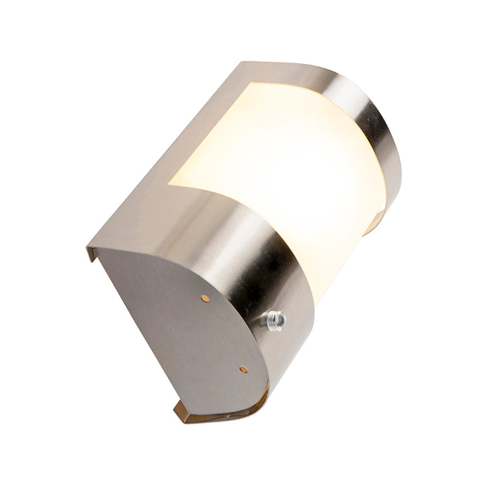 QAZQA Buiten wandlamp RVS schemersensor - Mira