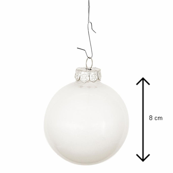 Decosy Glas Kerstballen (8cm) Box 16 Stuks White Opal
