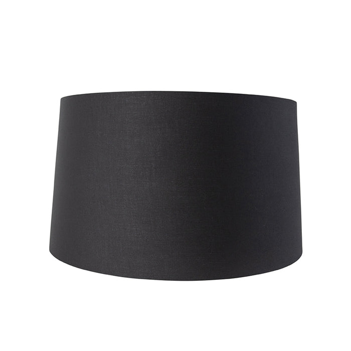 QAZQA Katoenen lampenkap zwart 45|50|28 met gouden binnenkant