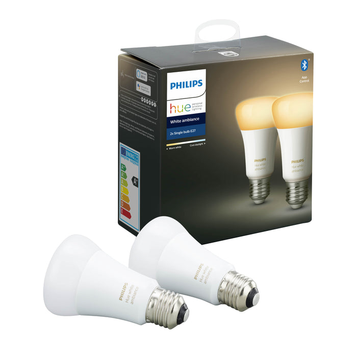 Philips Hue Bluetooth White Ambiance E27 Lichtbron Duo Pack