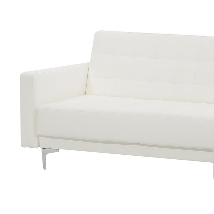 Beliani-ABERDEEN-Hoekslaapbank-Wit-Linkerzijde-267 cm-Kunstleer