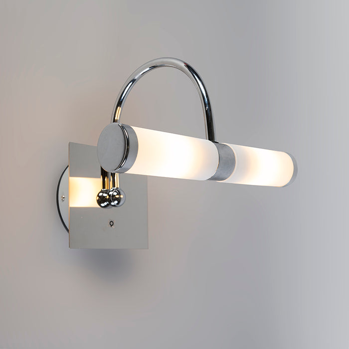 QAZQA Klassieke badkamer wandlamp chroom IP44 2-lichts - Bath Arc
