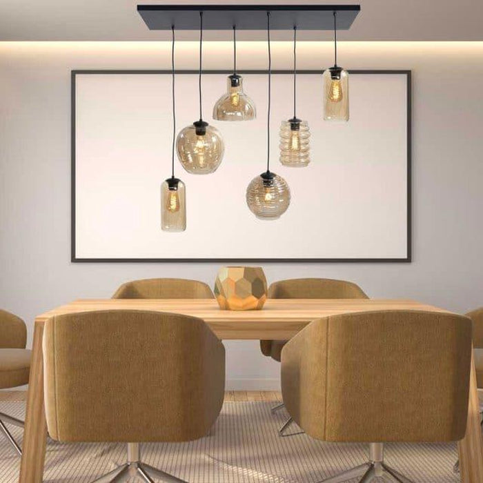 HighLight hanglamp Fantasy 6L - zwart | amber