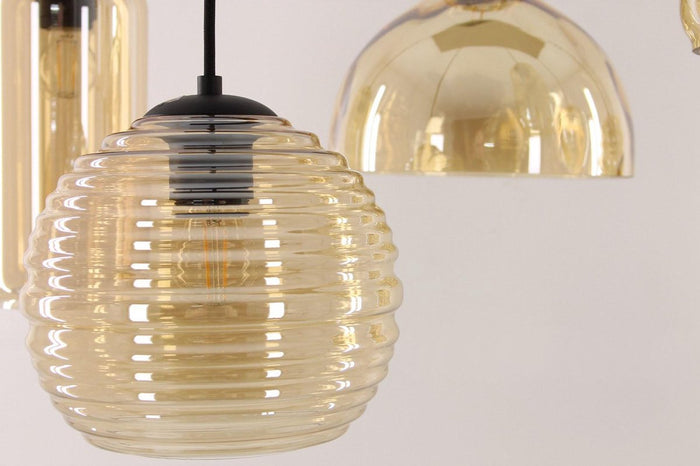 HighLight hanglamp Fantasy 6L - zwart | amber