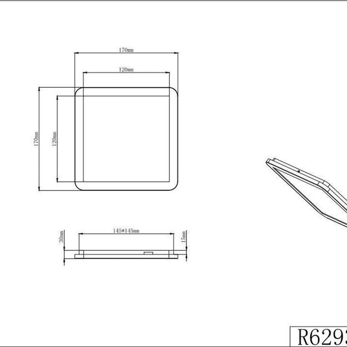 Reality Camillus Plafondlamp 1X SMD LED 9W IP44 Mat Zwart