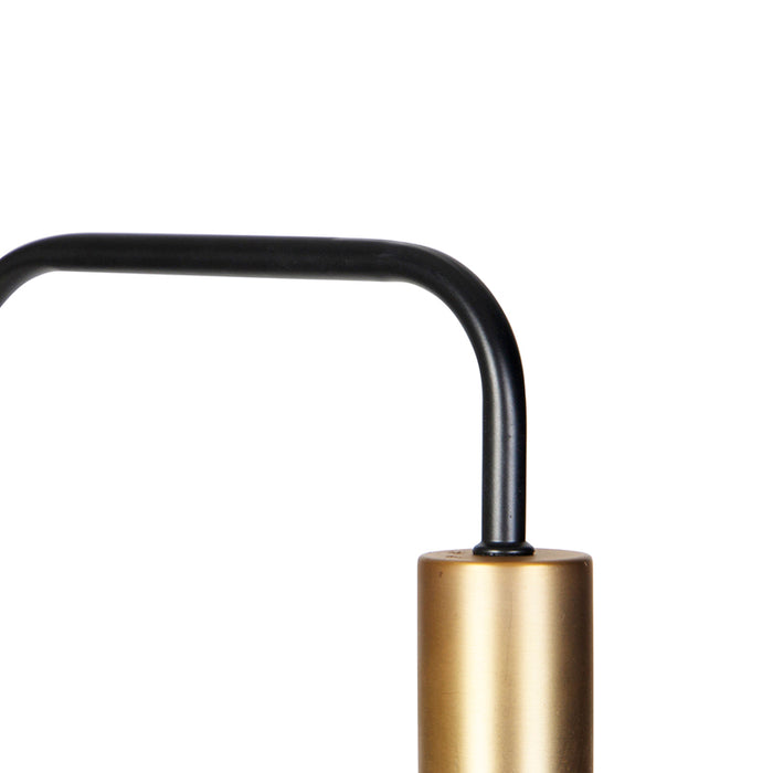 QAZQA Design vloerlamp zwart met goud en smoke glas - Zuzanna