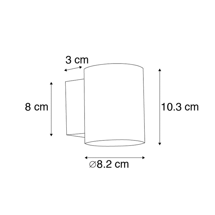 QAZQA Wandlamp zwart met goud rond - Sola
