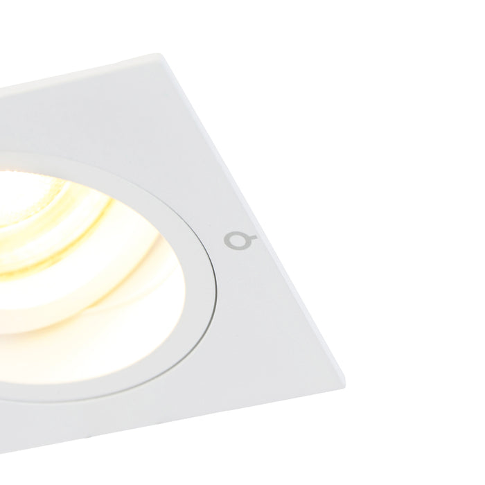 QAZQA Inbouwspot vierkant wit draai- en kantelbaar - Chuck