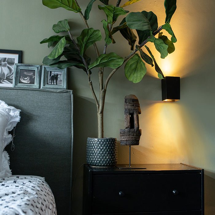 QAZQA Moderne wandlamp zwart vierkant 2-lichts - Sandy