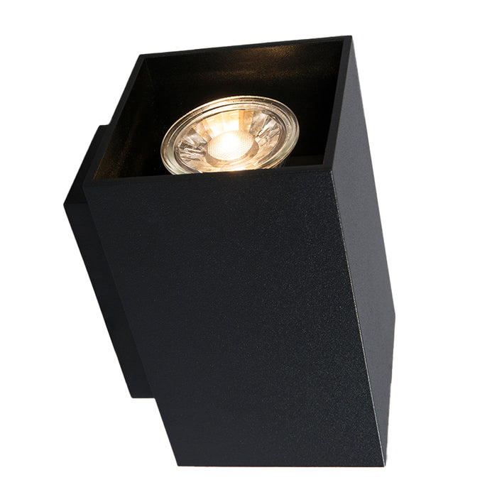 QAZQA Moderne wandlamp zwart vierkant 2-lichts - Sandy