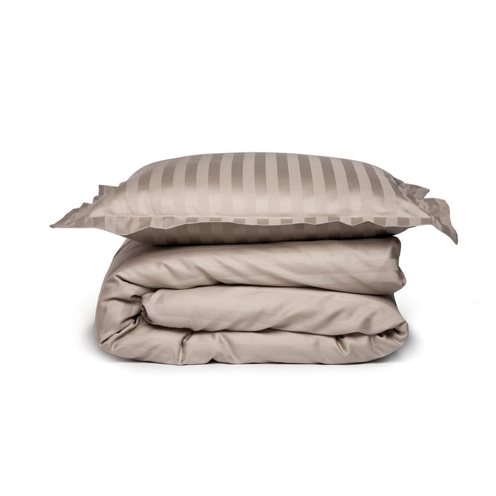 Damai Dekbedovertrek Katoen Satijn Streep Linea - cement