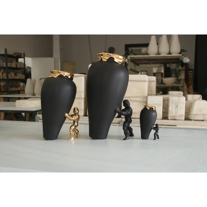 Jasmin Djerzic My Superhero vaas maat S Zwart| Goud