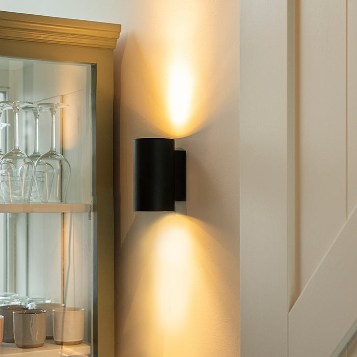 QAZQA Moderne wandlamp zwart rond 2-lichts - Sandy