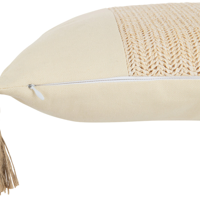 J-Line Kussen Geweven Polyester Beige