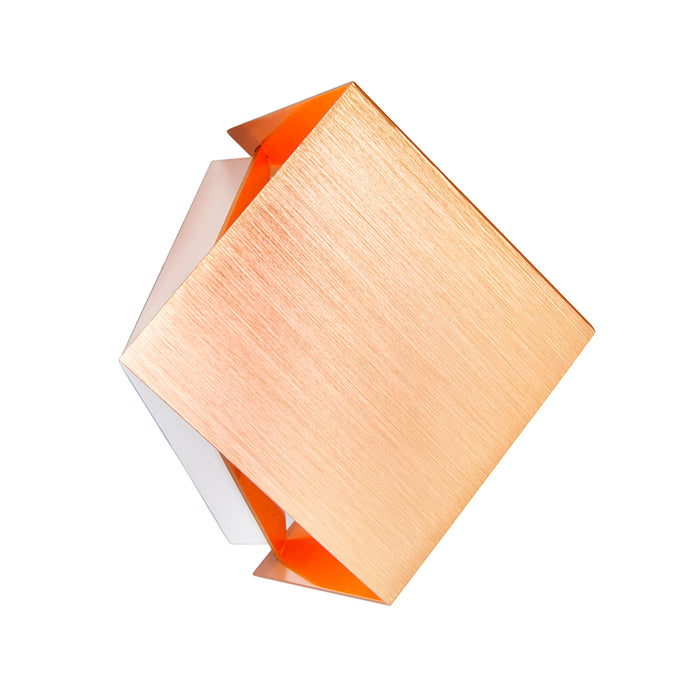 QAZQA Moderne wandlamp koper met lichteffect - Cube