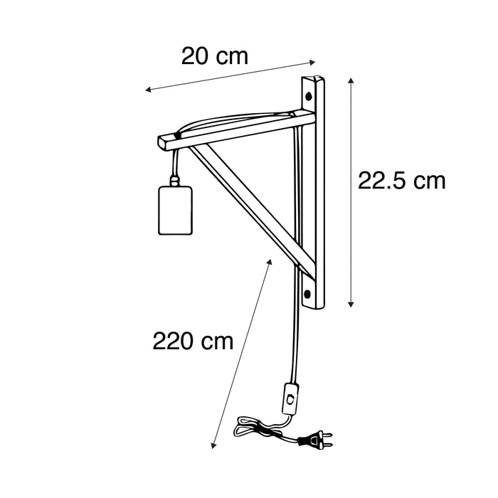 QAZQA Wandlamp zwart met goud - Galgje