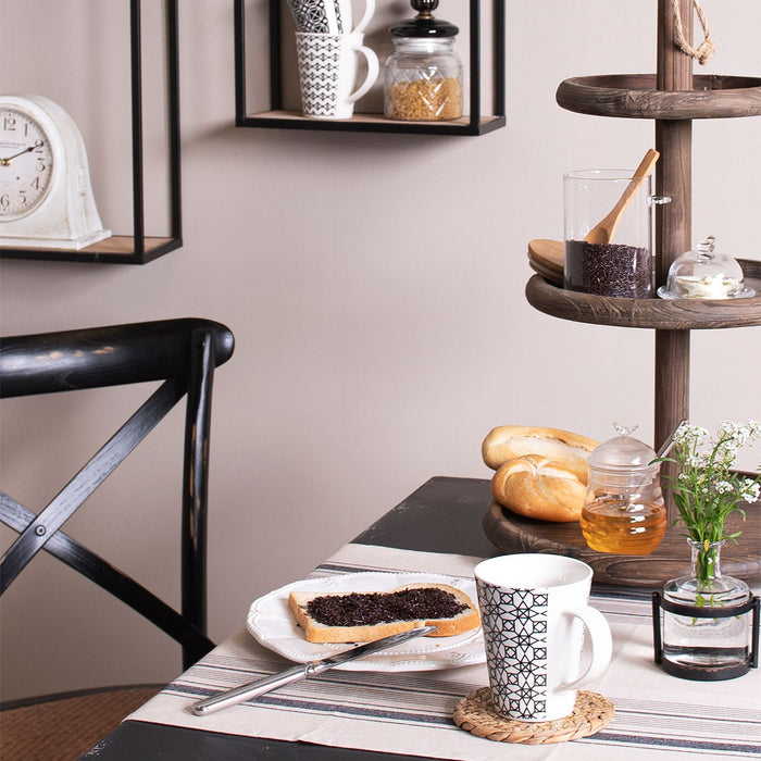 Clayre & Eef Etagère 3 laags Ø 37x60 cm Bruin Hout Rond Etagère hout