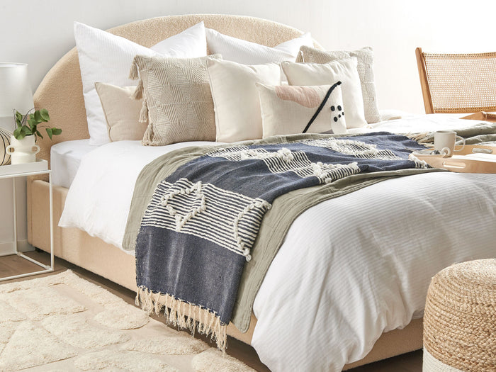 Beliani - NEMLI - Plaid - Donkerblauw - 130 x 150 cm - Acryl