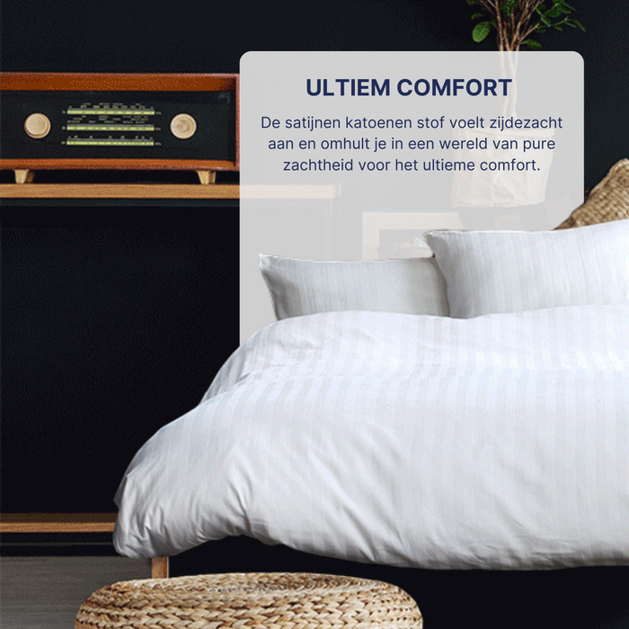 Ten Cate Katoensatijnen Dekbedovertrek - 140x200|220 - Wit