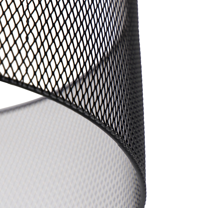 QAZQA Industriële plafondlamp zwart - Drum Mesh