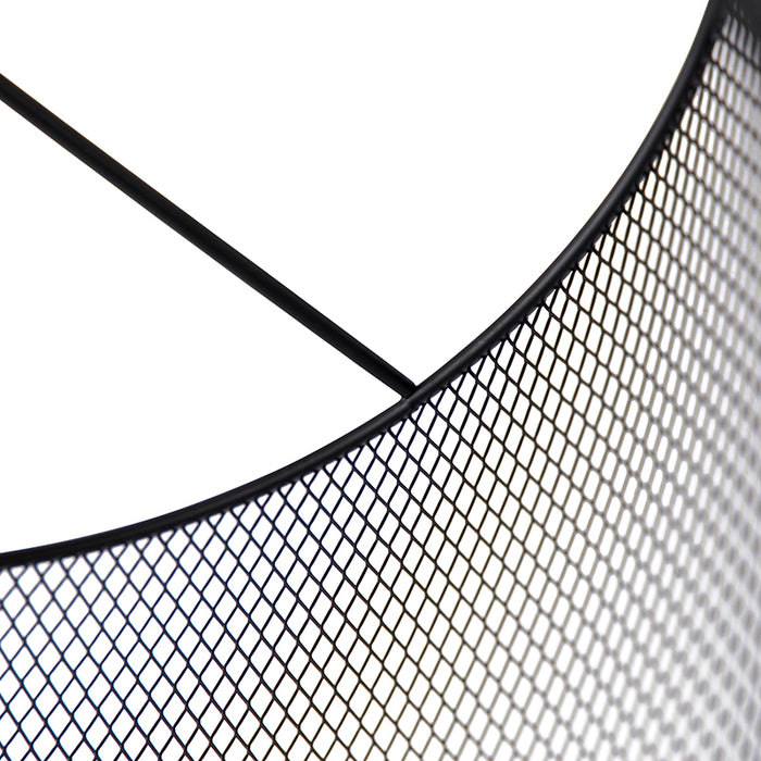 QAZQA Industriële plafondlamp zwart - Drum Mesh